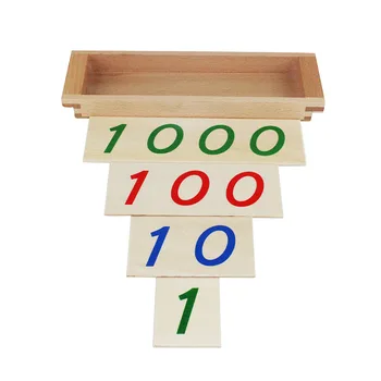 Montessori Los Niños Juguetes De Matemáticas El Desarrollo De Juguetes De Madera Introducción A Los Símbolos Decimales Número De Tarjetas De 1-1000
