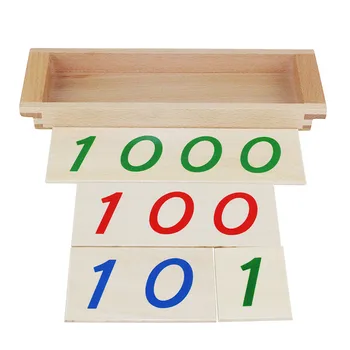 Montessori Los Niños Juguetes De Matemáticas El Desarrollo De Juguetes De Madera Introducción A Los Símbolos Decimales Número De Tarjetas De 1-1000