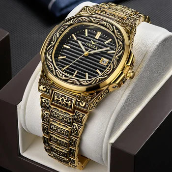 ONOLA marca de lujo de cuarzo de origen reloj de los hombres de 2019 oro clásico Vintage reloj de pulsera impermeable uniqu de oro de la moda casual reloj de los hombres