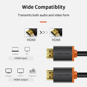 Cabletime Thunderbolt cable HDMI 2.0 4K 60Hz HDMI A HDMI cable adaptador convertidor 1-3m 5m de audio extractor para la pantalla de su PC N047