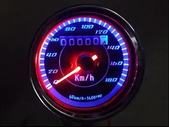 Negro LED de la Motocicleta del Odómetro KMH Velocímetro Cafe Racer de la Vieja Escuela VT VTX