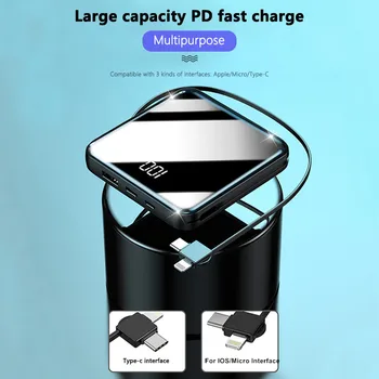 20000mAh Mini Banco de la Energía de 18W PD QC 3.0 de Dos vías de Carga Rápida Poverbank Pack de Batería Externa Powerbank Para iPhone Xiaomi Samsung