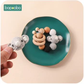 Bopoobo 10pc de Grado de Alimentos Conejito Chupadero Crochet Bolas Para el Chupete Chupete Clip de BRICOLAJE de la Madera para la Fabricación de Joyas Para los Dientes de Productos para Bebé