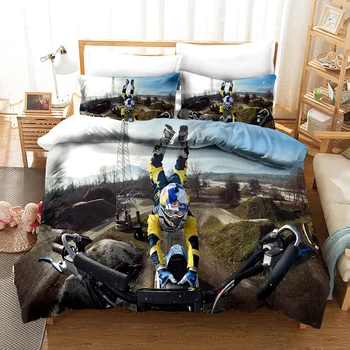 Yi chu xin Motocross de impresión duvet cover set de diseño de la motocicleta juego de cama edredón de conjuntos de cama queen size, conjuntos de ropa de cama