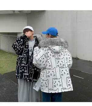 Suelta coreano de invierno chaqueta acolchada chaqueta de complementos de estilo Hong Kong cuello de piel chaqueta de algodón muy hadas pan de la chaqueta de las mujeres 2020 nueva cuna
