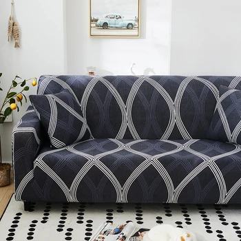 Geométrico en forma de L sofá cubre spandex para el sofá de la sala cubierta de sofá de la esquina de la cubierta chase larga cubierta de material elástico