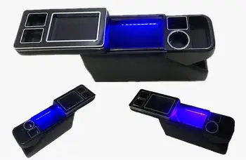 Multifuncional coche de caja de la consola,el apoyabrazos de la caja de almacenamiento con USB,con un Ambiente de luz para Honda stepwgn 2001-2019