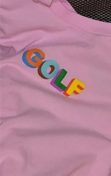 PUDOO HJN Unisex de Golf de colores Impresos en 3D T-Shirt de los años 90 Grunge Estilo Punk Camiseta de la Moda Skater de Desgaste de la Calle