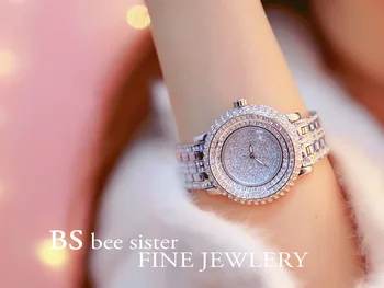 2019 de Cristal de Lujo del reloj de acero inoxidable correa de Reloj de Cuarzo Rhinestone de las Mujeres Relojes Reloj de mujer Vestido de las Señoras reloj de Pulsera
