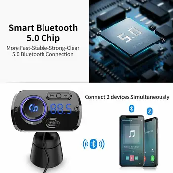 Bluetooth del coche FM Transmisor Modulador de FM para Auto manos libres Radio del Coche Adaptador de Alimentación Reproductor de mp3, Bluetooth Transmisor de Audio FM
