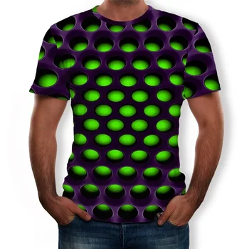 ZOGAA T-shirt Hombres Geométrica 3D tridimensional del Patrón de la Impresión Digital Camiseta Tops Camisetas Masculinas de Manga Corta Slim Fit Camisetas