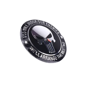 4pcs 56mm 5.6 cm Auto Negro de Aluminio de Cráneo Castigador de la Rueda de Centro de Centro de Tapas de rueda Emblema de la Insignia Sticker Decal Coche estilo Accesorio