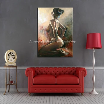 Pintado A Mano Pintura En Tela, Artes Cartel Sexy De Mujeres Desnudas En El Aceite De La Pintura Moderna Abstracta Imágenes De La Pared Para La Sala De Estar Decoración Para El Hogar
