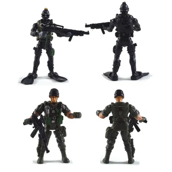 6Pcs/Set articulaciones Móviles de la Fuerza del Ejército de Los soldados de la Asamblea Modelo de Mini Figuras de Acción de los Niños de Juguete para niños