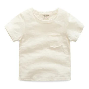 Verano niños t-shirts de algodón puro suave niños camiseta de manga corta o-cuello estilo casual color sólido niños ropa camisetas BC021