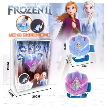Disney Frozen2 Elsa de Acción de juguete de usar el hielo walker mágico proiettore Copo de nieve de la forma del pie resplandor de la tapa de la Zapata de Regalos para Niños