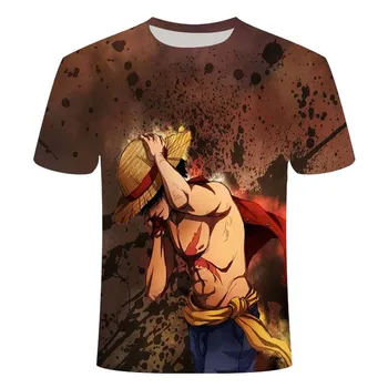 2020 anime T-shirt de verano los hombres de una sola pieza de la diversión de impresión 1D 3D T-shirt masculino de hip-hop de la calle O-cuello de la camiseta de la parte superior y T-shirt 6XL