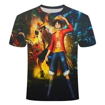 2020 anime T-shirt de verano los hombres de una sola pieza de la diversión de impresión 1D 3D T-shirt masculino de hip-hop de la calle O-cuello de la camiseta de la parte superior y T-shirt 6XL