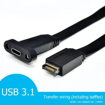 USB 3.1 Panel Frontal Tipo de Encabezado E M a Tipo C F Cable de Expansión de la Placa base