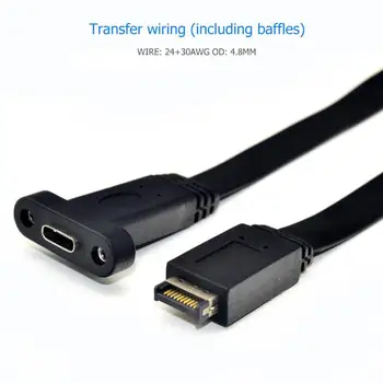 USB 3.1 Panel Frontal Tipo de Encabezado E M a Tipo C F Cable de Expansión de la Placa base