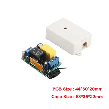 1CH de la CA 220V de RF Wireless Mini Interruptor de Relé Receptor de 2 canales de mandos a distancia de la Iluminación de la Lámpara del LED ON OFF Interruptor de Aprendizaje