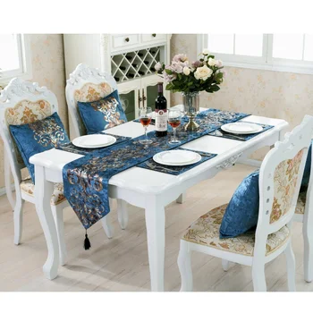 3 colores de estilo europeo tapete de mesa, camino de mesa corredor weding de la decoración de la mesa de los corredores de la Tabla de la bandera de la decoración del hogar accesorios