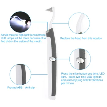 Blanqueamiento de dientes 3 en 1 de Sonic Odontoli Vibración HygieneTool Luz Autoclave Dental Pick Mancha goma de borrar Limpia el Sarro Dentista Oral