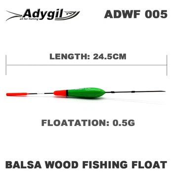 Adygil de Madera de Balsa de Flotador de Pesca ADWF 005 245 mm de Flotación de 0,5 g 6pcs/lot