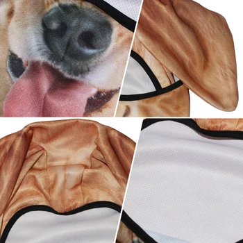 3D Perro de Animal Lindo Pasamontañas Oído de Cara Completa Sombrero a prueba de viento más Cálido de la Máscara de Malla Transpirable de Bicicletas Cuello Polaina de Halloween Tapa de los Hombres de las Mujeres