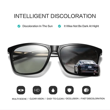 Pro Acme de Conducción Inteligente Fotocromáticas de Gafas de sol para Hombres, Mujeres Polarizada Camaleón Decoloración de la Plaza de Gafas de Sol PA1081
