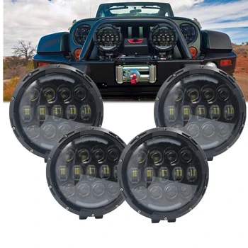 4pcs Automático de los Faros de 105W 7Ich Hi Bajo las luces de circulación diurna Led de Luz de Trabajo para Jeep Camioneta Toyota Camper de Remolque de Coche 4X4 SUV Accesorios