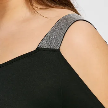 Sexy Off-the-hombro trapezoidal cortar la parte superior de las Mujeres de Moda Más el Tamaño de la Escalera de la Corte Estrenando camiseta O-Cuello de Sólidos Superior
