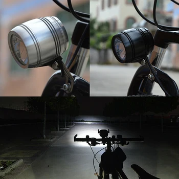Bicicleta de la Cabeza Frente a la Luz de la Lámpara para Dinamo de BUJE con Rearlight Cable Compacto Brillante EDF88