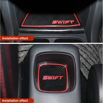 Nuevo Ajuste Para Suzuki Swift 2005 Para el año 2016 Anti-Deslizamiento de la Puerta de Coche de Groove Mat Látex alfombras antideslizantes Interior de la Copa de la Almohadilla de Coche de Estilo 10pcs