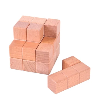 IQ rompecabezas de la Lógica de Madera Rompecabezas de Cubo Rompecabezas 3D Mente Soma Puzzles Juego para Adultos Niños de Juguete