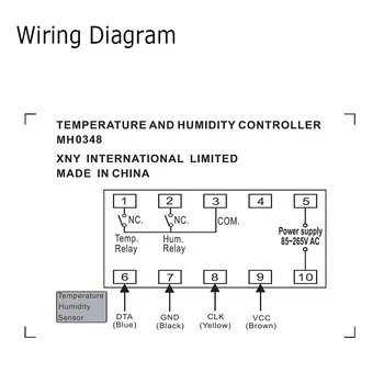 Tamaño MINI Digital de temperatura, control de Humedad controlador con Cable de 3 m y Sensor 1 de Temperatura de Humedad y 1 Salida de Relé