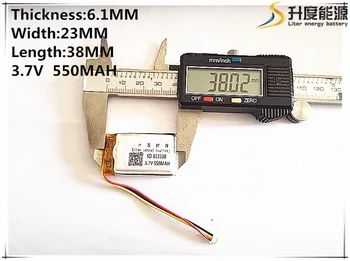 Li-polímero MODELO 612338 602338 550mah 3.7 V batería de polímero de litio de MP3 MP4 GPS El conector
