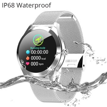 Reloj inteligente KW10 la prenda Impermeable IP68 monitor de Ritmo Cardíaco Mujeres Deporte Smartwatch de la Aptitud de la Pulsera de Conectar Android IOS KW20 smartband