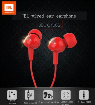 JBL T110 En la Oreja 3.5 mm Auriculares Estéreo de la Música Deep Bass Auriculares Deporte en Ejecución Auricular con Micrófono Para IOS/Android