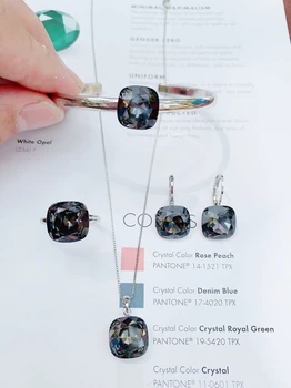 11.11 plaza nueva, el diseñador de joyas conjunto con Austria cristal para las mujeres de la boda colgante pendiente del anillo pulsera de la joyería conjuntos de regalo