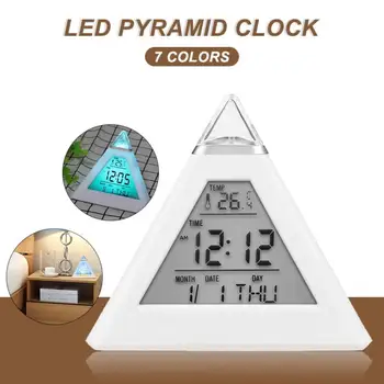 Digital LED Colorido Reloj de Alarma Snooze Tabla Reloj despertador Tiempo de Visualización de la Temperatura para la Decoración del Hogar Reloj