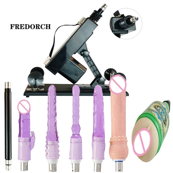 Fredorch Nueva Máquina del Sexo para los hombres y mujeres mujeres vibrador con 5 consoladores ángulo ajustable retráctil ametralladoras de los juguetes sexuales