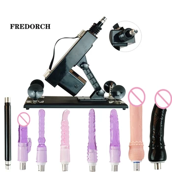 Fredorch Nueva Máquina del Sexo para los hombres y mujeres mujeres vibrador con 5 consoladores ángulo ajustable retráctil ametralladoras de los juguetes sexuales