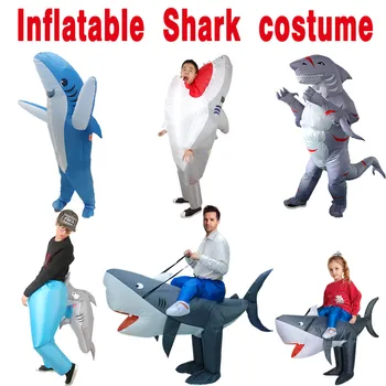 Halloween Cosplay Carnaval Tiburón Inflable Fiesta de disfraces Trajes para las mujeres de los hombres de los Animales de cosplay