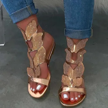 2020 la Mujer, Sandalias de Verano de Pedrería hechos a Mano de las Señoras Zapatos de las Sandalias de las Mujeres Zapatos de Pisos Retro Estilo Romano Madre Sandalias de las Mujeres