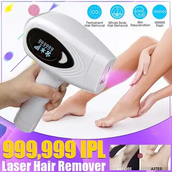 999999 flash láser IPL máquina del retiro del pelo del laser de la depiladora Dispositivo del retiro del pelo permanente bikini trimmer depilador láser mujeres