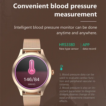 Rogbid la Magia de las Mujeres Reloj Inteligente Mujer de la Moda del Reloj de la Frecuencia Cardíaca Sueño de Monitoreo Para Android IOS de la prenda Impermeable IP68 Damas Smartwatch