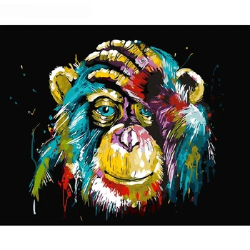 Colorido Orangután Animal de BRICOLAJE Digital de Pintura Por Números de Arte Moderno de la Pared la Pintura de Aceite de Regalo de navidad Decoración para el Hogar de Gran Tamaño