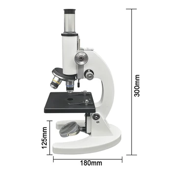 Microscopio Biológico Monocular 1600X HD Microscopio con la parte Inferior de la Lámpara de Laboratorio Microscopio para Primaria y Estudiante de Escuela Intermedia