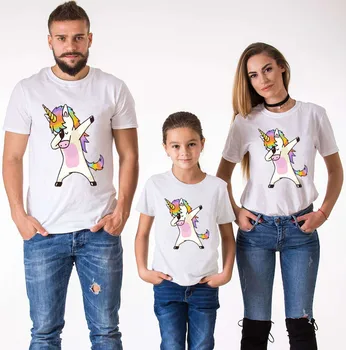 Unicornio T-shirt de la Familia coincidir la Ropa de Mamá y de Mí Ropa Unicornio Camisa de Ropa de Niños T-shirt de Coincidencia de Trajes Casual T-shirt